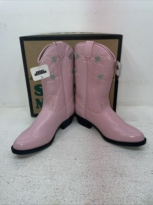 New Youth Pink With Fringe Smoky Mountain Cowboy Boots. 1058 J C 3. 22-4