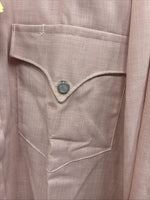 New Men’s H Bar C Pink Simple Long Sleeve Pearl Snap 15.5 Medium M-22