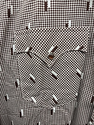 New Men’s Tem Tex Brown Designed Long Sleeve Pearl Snap 17 XL O-49