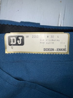 New Vintage Blue Dickson Jenkins Polyester Pants #2200 OO-85