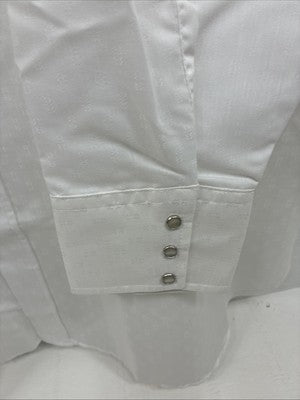 New Men’s Panhandle Slim White Designed Long Sleeve Pearl Snap 19 3XL M-81
