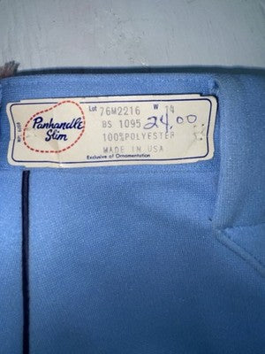 New Vintage Blue Floral Panhandle Slim Polyester Pants #76M2216 ZZ-2