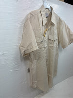 New Men’s H Bar C Tan Short Sleeve Pearl Snap 16.5 Large AA-111