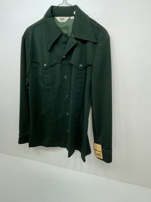 New Men’s Green Lee Long Sleeve Button Up Jacket M 3B-116