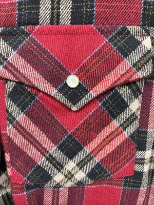 New Men’s ELY Cattleman Red Plaid Long Sleeve Pearl Snap XL O-55
