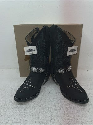 New Kids Black Smoky Mountain Cowboy Boots. 3283 C 13.5 13 1/2. 23-88