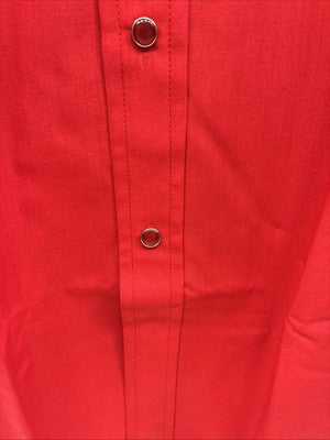 New Men’s ELY Cattleman Red Long Sleeve Pearl Snap 17 X 35 XL AA-119