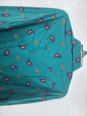 New Men’s Wrangler Teal Western Design Long Sleeve Button Up 16/5 Large T-27