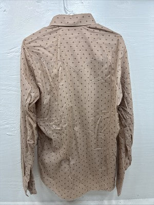New Men’s Dickson Jenkins Brown Designed Long Sleeve Pearl Snap 16 Large AA-34