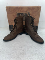 New Youth Brown Lace Up Dan Post Cowboy Boots. C 3121 3.5 3 1/2 D. 22-26