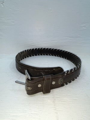 New Brown Genuine Leather Circle Y Weaved 30” Belt #8396 JJ-164