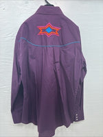New Men’s ELY Diamond People Western Design Long Sleeve Pearl Snap Large V-85