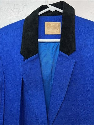 New Women’s Blue Saddle Ridge Long Sleeve Show Jacket Long L UU-49