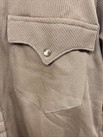 New Men’s Tem Tex Brown Simple Long Sleeve Pearl Snap 15.5 Medium M-40