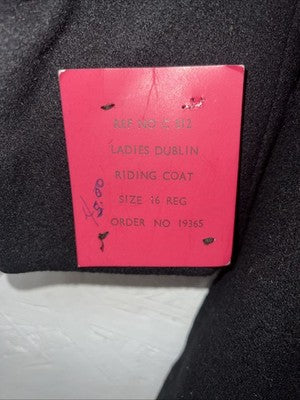 New Women’s Black Equestrian Long Riding Coat 16 WW-49
