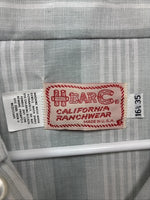 New Men’s H Bar C Gray Stripe Long Sleeve Pearl Snap 16.5 Large X-51