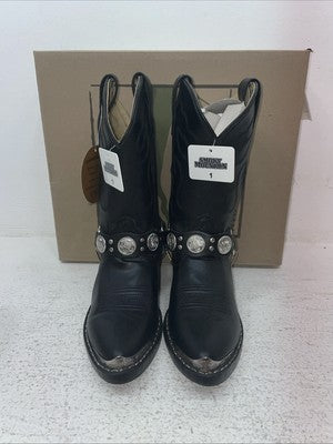 New Youth Black Smoky Mountain Cowboy Boots. 1083 C 1 D. 23-93