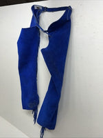 New Blue Children’s Whitman Show Chaps With Fringe Adjustable Waist 36” N-43