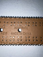 New Black Genuine Leather Nocona Silver Bling L Belt #N3466401 Z-100