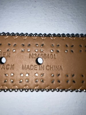 New Black Genuine Leather Nocona Silver Bling L Belt #N3466401 Z-100