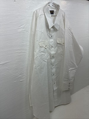 New Men’s Panhandle Slim White Designed Long Sleeve Pearl Snap 19 3XL M-81