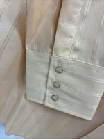 New Men’s White Horse Yellow Stripe Long Sleeve Pearl Snap Large V-52