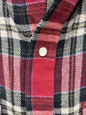 New Men’s ELY Cattleman Red Plaid Long Sleeve Pearl Snap XL O-55