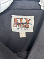 New Men’s ELY Cattleman Black Short Sleeve Pearl Snap 16.5 Large X-16