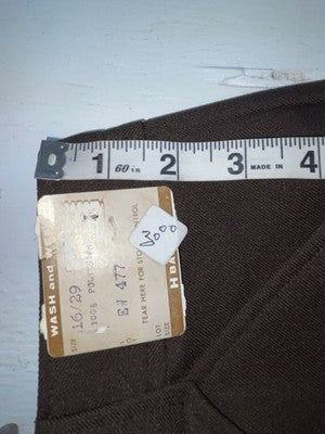 New Vintage Brown H Bar C Polyester Pants #477 3A-38
