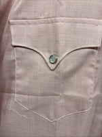 New Men’s H Bar C Pink Long Sleeve Pearl Snap 17 X 34 XL T-92