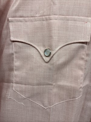New Men’s H Bar C Pink Long Sleeve Pearl Snap 17 X 34 XL T-92