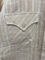 New Men’s Dickson Jenkins Tan Designed Short Sleeve Pearl Snap 14.5 Small AA-104