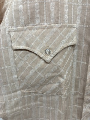 New Men’s Dickson Jenkins Tan Designed Short Sleeve Pearl Snap 14.5 Small AA-104