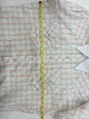 New Men’s Dickson Jenkins White Deign Long Sleeve Pearl Snap 16.5 Large X-55