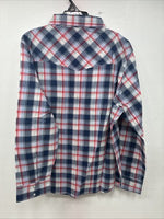 New Women’s Cumberland Blue Red Plaid Long Sleeve Pearl Snap 2XL GG-14