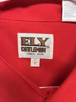 New Men’s ELY Cattleman Red Long Sleeve Pearl Snap 17 X 35 XL AA-119