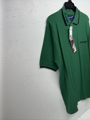 New Men’s Green Wrangler Short Sleeve Polo Shirt Large P-40