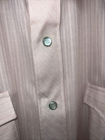 New Men’s Pink HBarC Ranchwear Pearl Snap Long Sleeve Shirt. 16x34 Large P-25