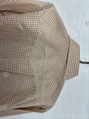 New Men’s Stockman Brown Checkered Long Sleeve Pearl Snap 15.5 Medium AA-66