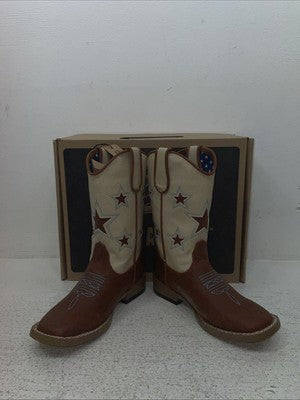 New Children’s Brown DBL Barrel Cowboy Boots. 4451402 12. 23-5