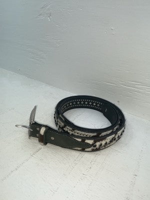 New Cow Print Genuine Leather Nocona Black Stud 46” Belt #N2440501 NN-136