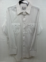 I’m New Men’s H Bar C White Stripe Long Sleeve Pearl Snap 16.5 X 34 Large CC-26