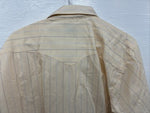 New Men’s H Bar C Yellow Stripe Long Sleeve Pearl Snap 17 X 34 XL R-65