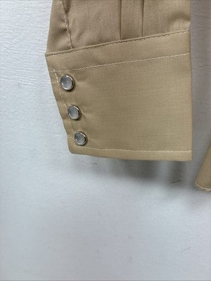 New Kids Denver Tan Long Sleeve Pearl Snap Size 10 YY-61