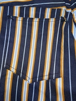 New Vintage Blue And Brown Striped Fenton Polyester Pants #656 SS-76