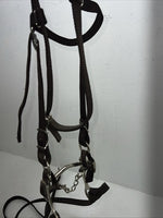 New Brown Pony Action Company Headstall With Bit Split Reins #231001BR W-58