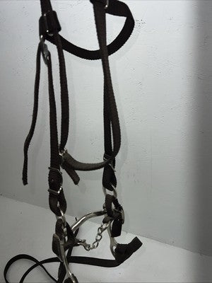 New Brown Pony Action Company Headstall With Bit Split Reins #231001BR W-58