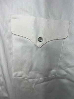 New Men’s White Panhandle Slim Long Sleeve Pearl Snap Shirt. 17.5x35 XL S-9