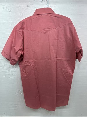 New Men’s Panhandle Slim Pink Short Sleeve Pearl Snap 16 X 35 Large M-94
