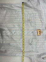 New Men’s H Bar C White Stripe Long Sleeve Pearl Snap 16.5 Large X-58